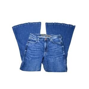 Wrangler Flare Jeans Men’s Dark Wash Retro Western Denim Size 31x32